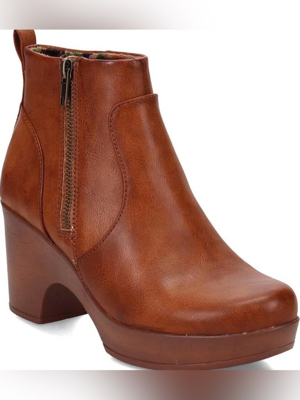 boc Tan Leather Blakelynn Platform Ankle Boot with Side Zip size 11